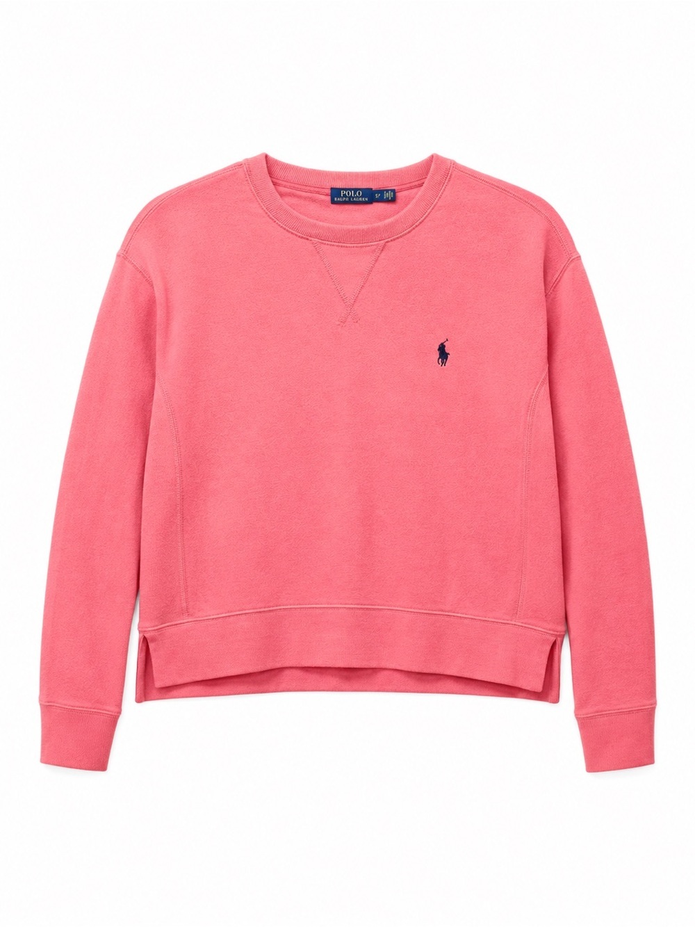 Polo Ralph Lauren Pink French Terry Sweatshirt Pony Logo Hi Low Hem SP (CKB074) - Picture 2 of 16